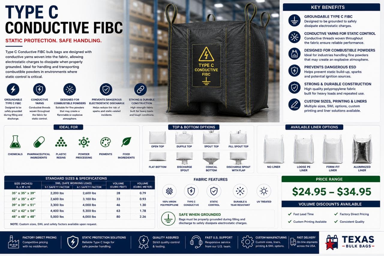 Type C Conductive FIBC specification sheet