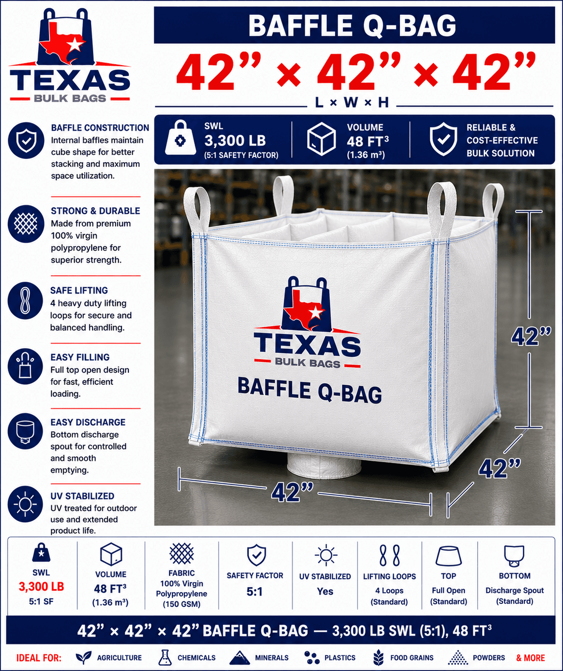 Baffle Q-Bag 42×42×42"
