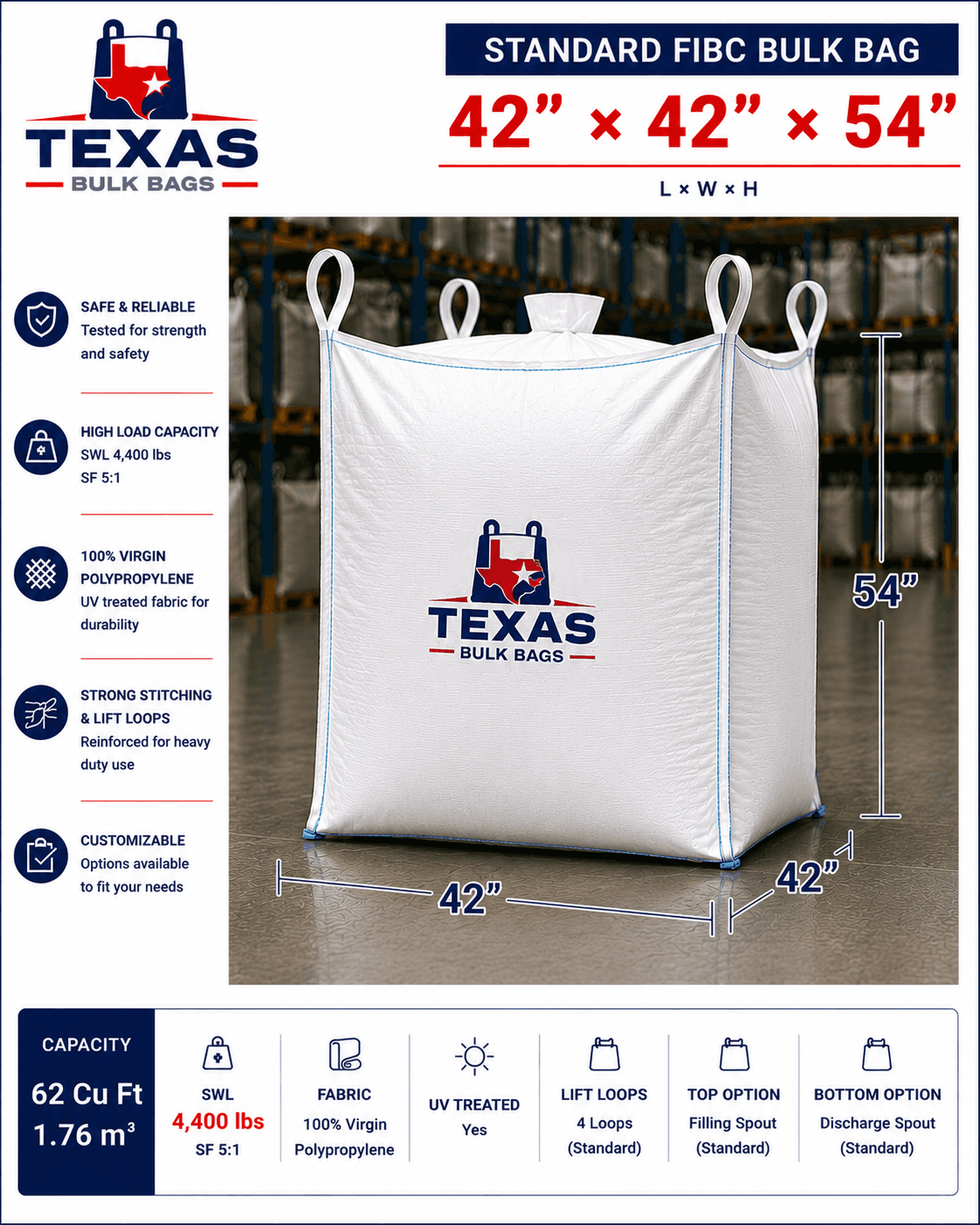 Standard FIBC 42×42×54"